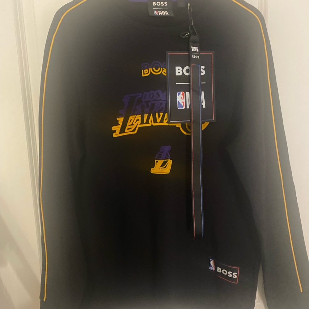 Boss Black and Purple Lakers Sweatshirt